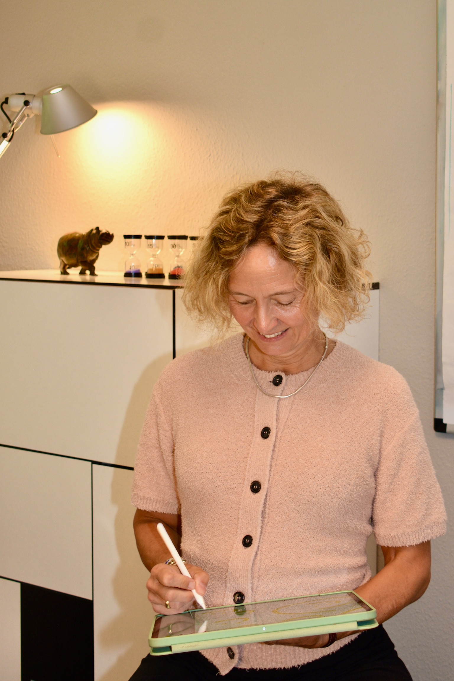 Sybille Paas at the whiteboard
